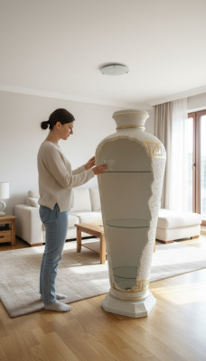 XXL Medusa estilo antiguo vitrina bar jarrón de suelo armario vitrina columna 153 cm nuevo.