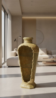 XXL Medusa Estilo Antiguo Vitrina Bar Jarrón de Piso Armario Vitrina Columna 127cm Nuevo