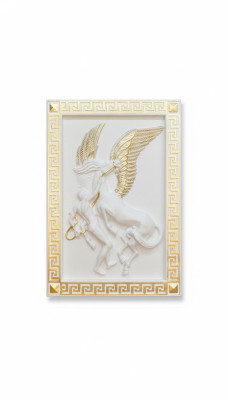 Pegasus Relieve de Pared Estilo Antiguo Pintura Relieve de Pared Antigua Artesanía Imagen de Caballo