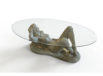 Mesa de vidrio erótica escultura figura mesa de café mesa sofá ordenar mesas estatua.