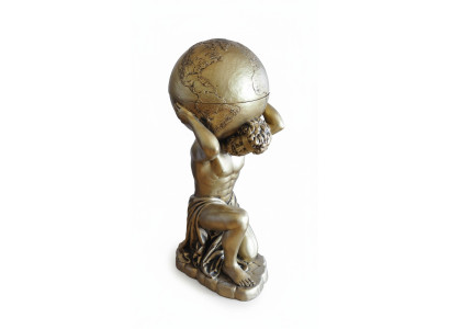 Estilo antiguo Globo clásico Atlas Minibar Barbotellero Botellero Estatua Escultura Decoración