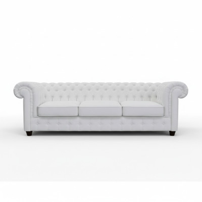 Chesterfield 3+1 sofá cama de cuero con función de cama conjunto de sofá de cuero.