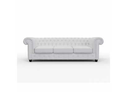 Chesterfield 3+1 sofá cama de cuero con función de cama conjunto de sofá de cuero.