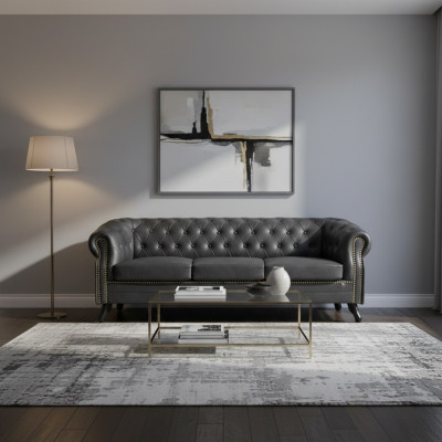 Conjunto de sofás Chesterfield 3+2+1 Glasgow, Juego de tapicería de sofá nuevo