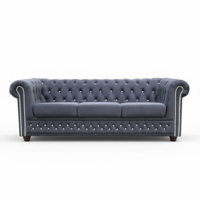 Chesterfield conjunto de sofás sofá tapizado con cristales de cuero Conjuntos 3+2 Sofá