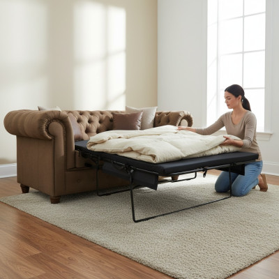 Chesterfield Cambridge sofá de 2 plazas con función de cama para oficina Sofás Sofás