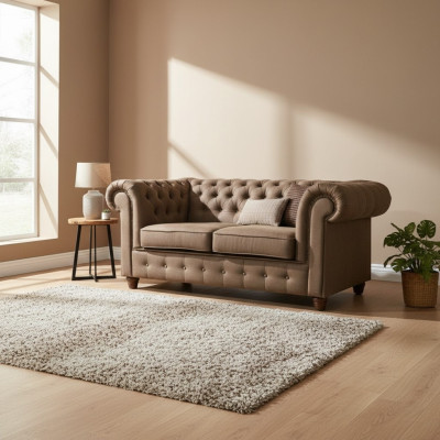 Chesterfield Oficina Sofá Sofá Diseño de tela Asiento Acolchado Sofás Cambridge