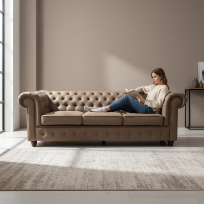 Diseño Chesterfield de lujo acolchado asiento sofá xxl grande de 3 plazas Sofá.