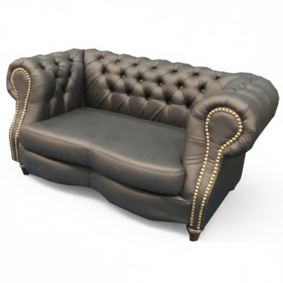 Chesterfield Lincoln Sofá de 2 plazas tapizado Sofás Sofá de diseño de cuero Club