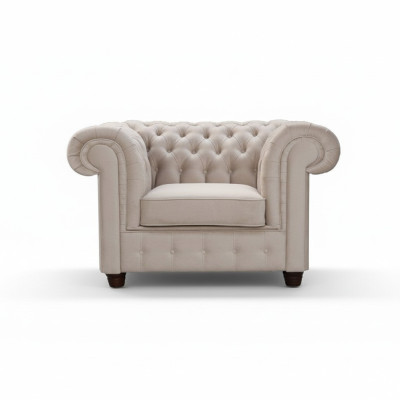 Chesterfield sofá de televisión de 1 plaza Club Lounge Relax Silla de tela de cuero Sofás