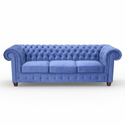 Diseño clásico Chesterfield Big XXL sofá de 3 plazas en cuero y tela.