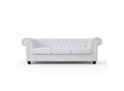 Diseño Clásico Chesterfield Gran Sofá XXL de Cuero Textil Sofás 3 Plazas