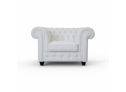 Sillón Chesterfield blanco elegante: El encanto de lo clásico en un estilo moderno.
