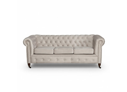 Diseño clásico Chesterfield Sofá de cuero de 3 plazas Conjunto de sofás Nuevo