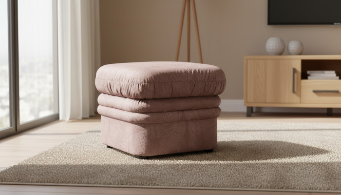 Asiento para salón XXL Club reposapiés Otomana Pufa Tela Textil Diseño.