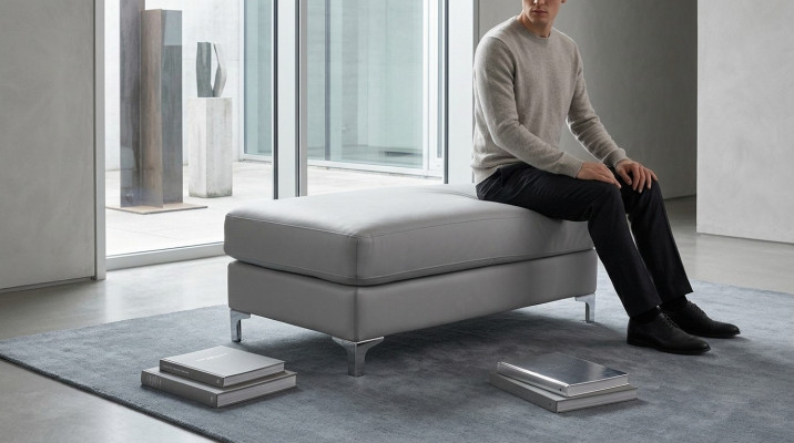 XXL Club Reposapiés Lounge Taburete Otomana Puf Textil Otomano Diseñador