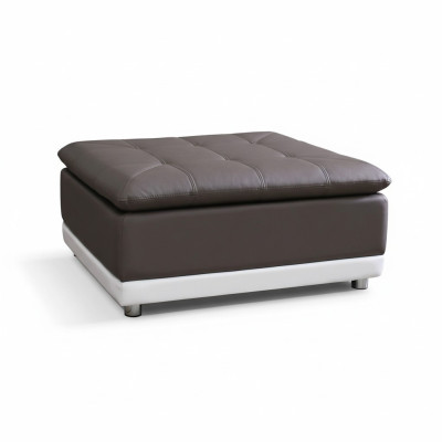 Sillón Lounge XXL Club, Puf Otomano de Cuero Textil Ottoman