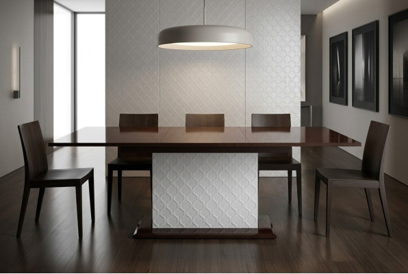 Diseño clásico Mesa de comedor Mesa de madera Mesas de alto brillo Salón
