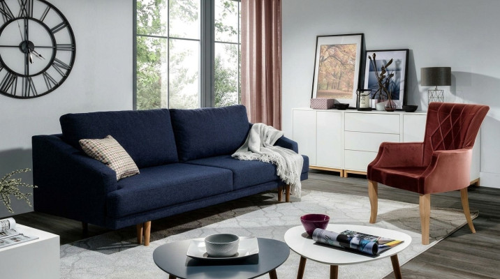 Elegante, muy suave, sofá cama ultra cómodo en estilo moderno.