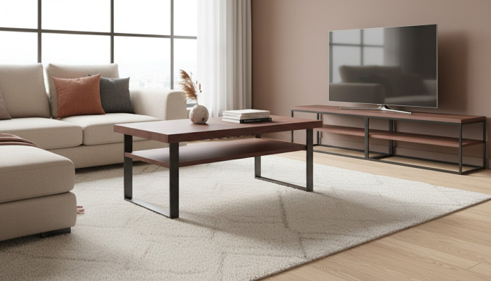 Mesa de centro de diseño, mesa auxiliar, mesas de madera de diseñador, rectangulares noble.