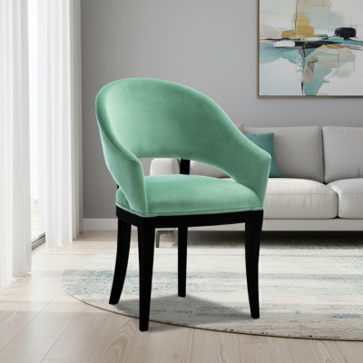 Silla de diseño de lujo con tapizado para oficina, sala de estar, comedor de madera.