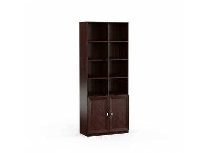 Sistema de muebles de oficina, decoración vitrina archivadora de madera clásica estantería.