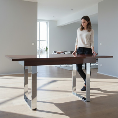 Diseño clásico Mesa de comedor Mesa de madera Mesas de decoración Mesa de alto brillo Sala de estar
