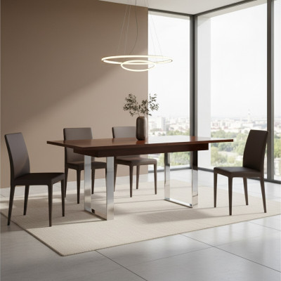 Diseño clásico Mesa de comedor Mesa de madera Mesas de decoración Mesa de alto brillo Sala de estar