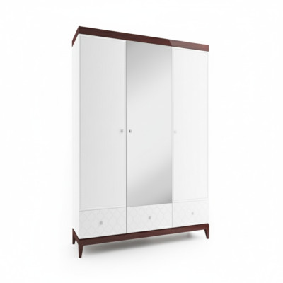 Armario de ropa. Armario de diseñador de madera. Armario de pared de lujo elegante del hotel.