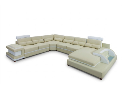 Sofá de cuero XXL Sofás grandes Sofá Sofá Sofá Acolchado Sofá esquinero Salón Sofá de cuero