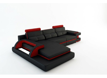 Diseño de esquina de sofá de cuero acolchado, sofá, sofá, juego de muebles para salón.