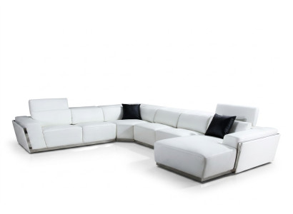 Sofá esquinero multifuncional Relax de cuero Sofá Sala de estar conjunto de asientos.