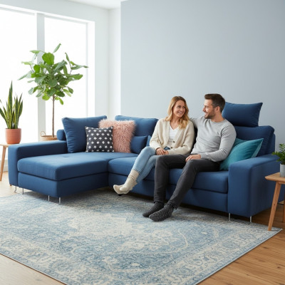 Sofá cama Sofá esquinero Sofá Tapizado Sala de estar Conjunto de asientos Textil Funciones