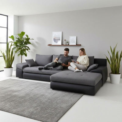Sofá cama Sofá Acolchado Sofá de esquina Conjunto de asientos de tela Funcional Sofá Salón