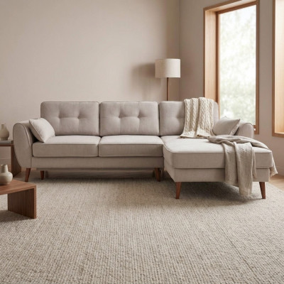 Diseño Sofá cama Sofá Tapizado Sala de estar Esquina de tela Textil