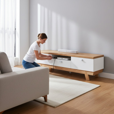 mueble de televisión rtv, armario de tv, armario, mesa de tv de madera moderna Aspen ASRTV