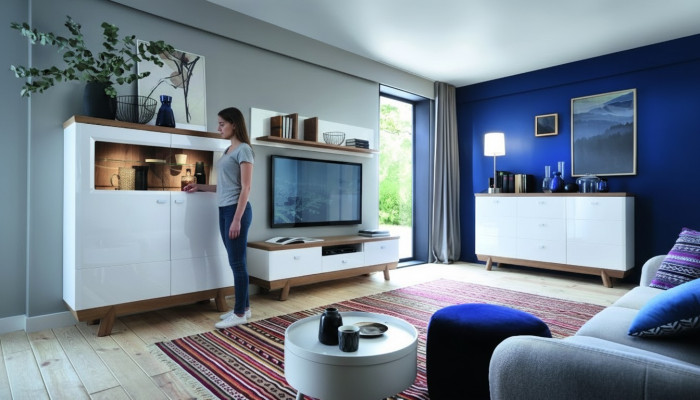 Conjunto de sala de estar Set Mueble de pared Aparador Vitrina Estante Diseño Hotel Muebles Nuevo