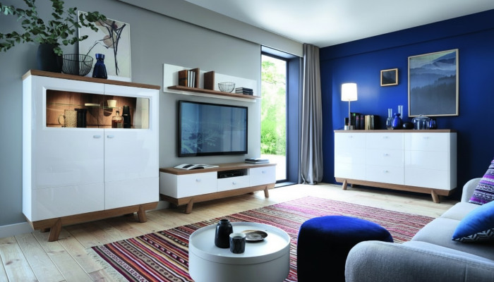 Conjunto de sala de estar Set Mueble de pared Aparador Vitrina Estante Diseño Hotel Muebles Nuevo