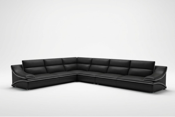 Sofá de cuero conjunto de salón Sofá de esquina XXL Tapizado Esquina Asiento Sofá Juego
