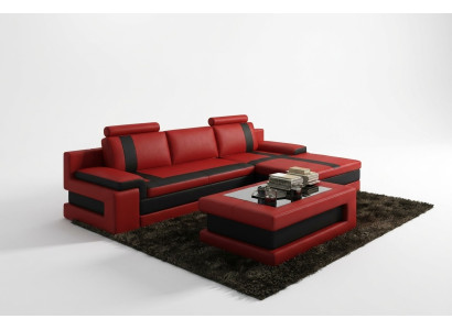 Sofá de cuero Sofá Salón Forma L Diseño Moderno Sofá Sofá Esquinero