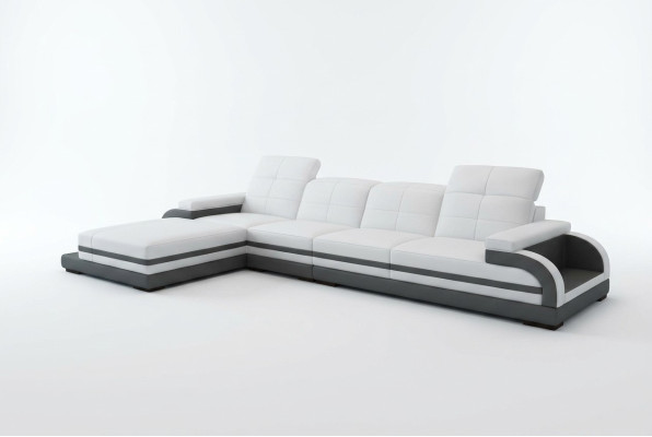 Sofá de cuero en forma de L, diseño moderno, sofá esquinero, sofá.