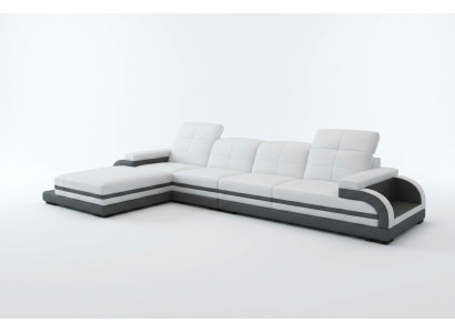 Sofá de cuero en forma de L, diseño moderno, sofá esquinero, sofá.
