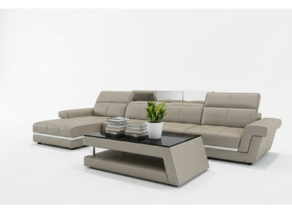 Sofá de cuero sofá conjunto de salón en forma de L Diseño Moderno Sofa 5136B Sofás