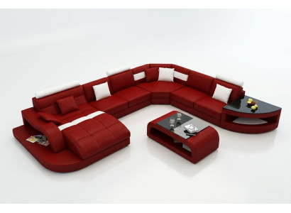 Sofá de esquina de diseñador de lujo, sofá de cuero, sofá, sofá cama, salón de cuero