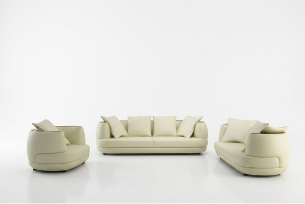 Conjunto de sofás de diseño de lujo, sofá clásico de cuero acolchado.