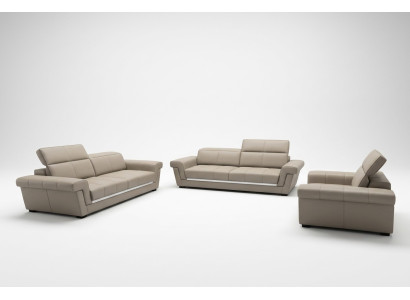Conjunto de sofá de diseñador tapizado de cuero combinado 3+2+1