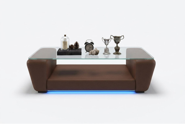Mesa auxiliar moderna de cristal, mesa de centro para sala de estar, sofá.