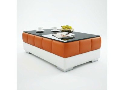 Mesa de centro diseño Mesa sala de estar vidrio Cuero Sofá Sofá Auxiliar Café