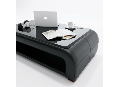Mesa de café diseño mesa sala de estar cristal piel sofá auxiliar sofá café