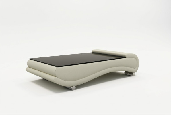 Mesa de centro Mesa de diseño acolchado Mesa de cristal Mesa auxiliar Sofá de cuero Sofá Mesas